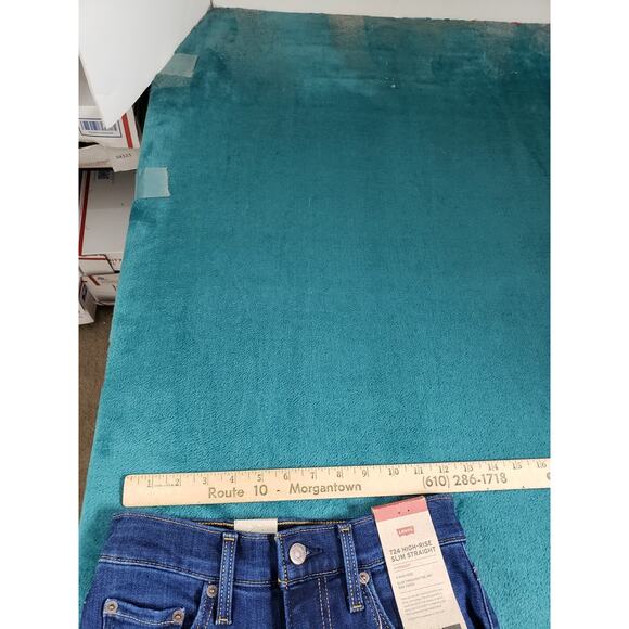 Levis 724 Jeans Size 0 Short Womens Blue Pants Stretch High Rise Straight NWT - Picture 12 of 16